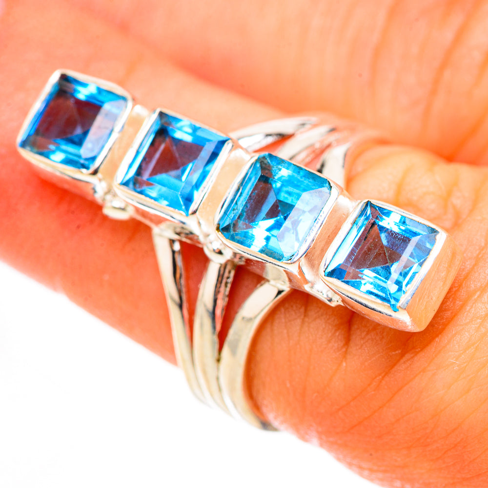 Swiss Blue Topaz Rings handcrafted by Ana Silver Co - RING123980