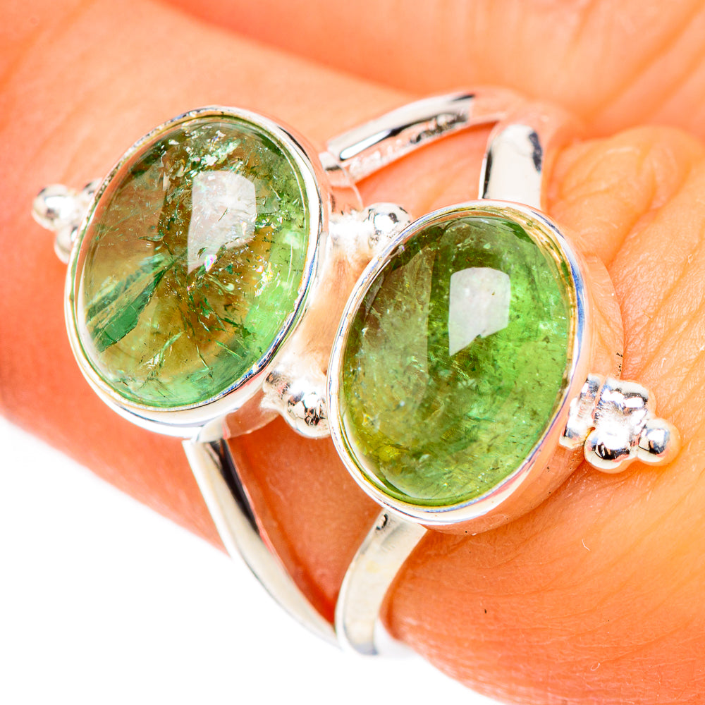 Green Tourmaline Rings handcrafted by Ana Silver Co - RING123984