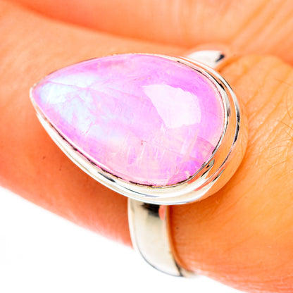Pink Moonstone Rings handcrafted by Ana Silver Co - RING123988