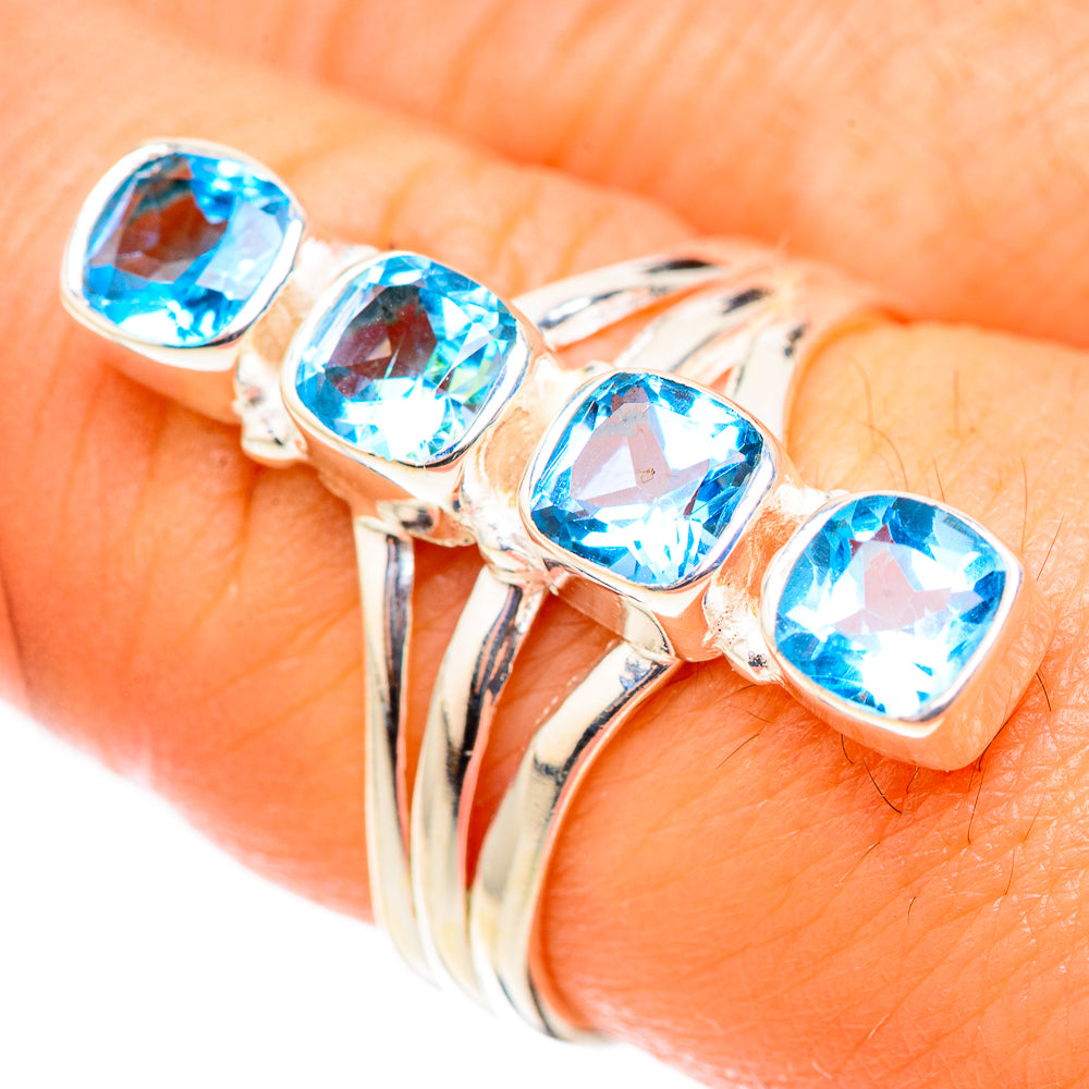 Swiss Blue Topaz Rings handcrafted by Ana Silver Co - RING124002