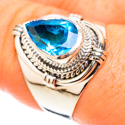 Swiss Blue Topaz Rings handcrafted by Ana Silver Co - RING124007
