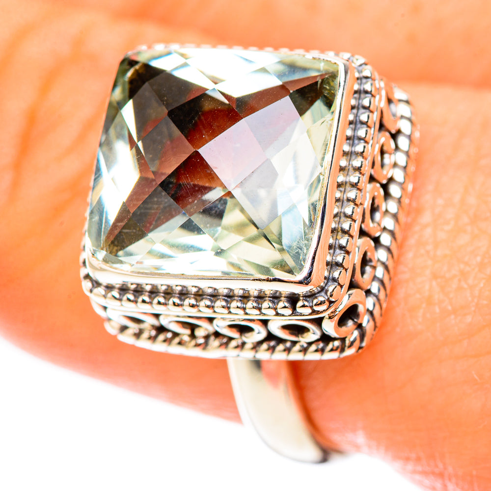 Green Amethyst Rings handcrafted by Ana Silver Co - RING124009