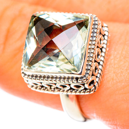 Green Amethyst Rings handcrafted by Ana Silver Co - RING124009
