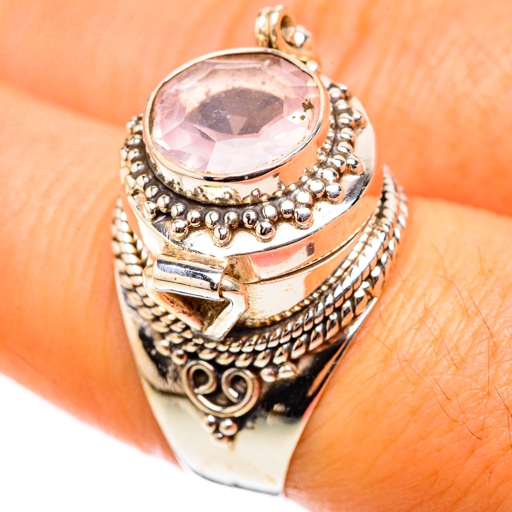 Rose Quartz Rings handcrafted by Ana Silver Co - RING124012