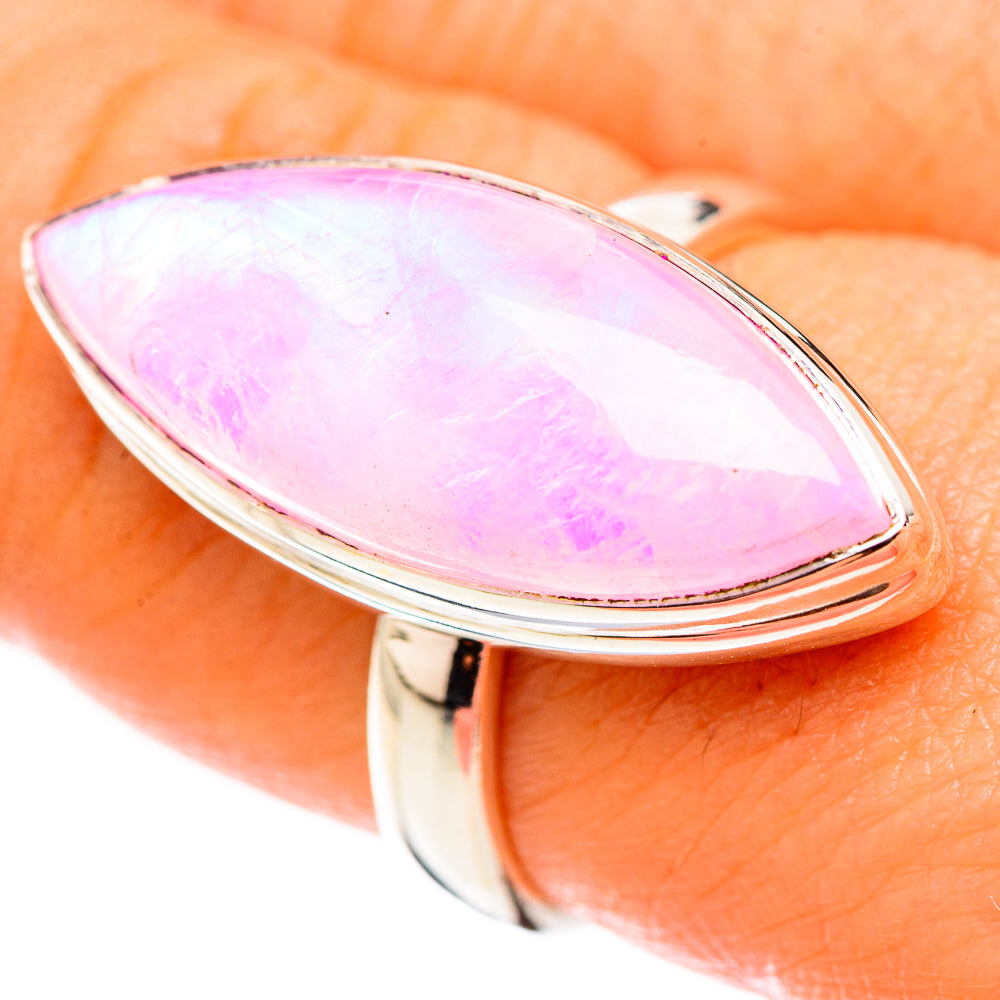 Pink Moonstone Rings handcrafted by Ana Silver Co - RING124013