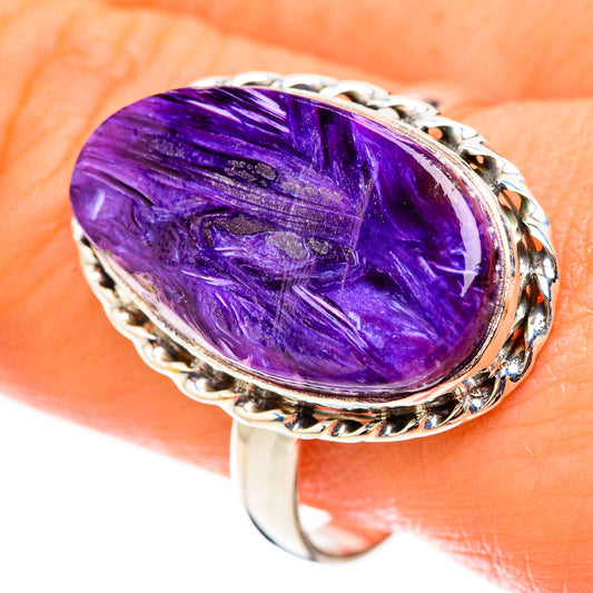 Charoite Rings handcrafted by Ana Silver Co - RING124017