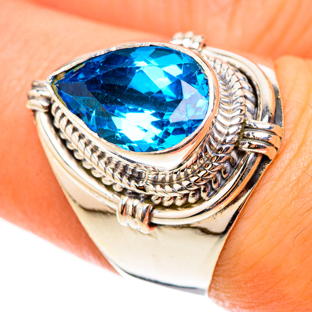 Swiss Blue Topaz Rings handcrafted by Ana Silver Co - RING124027
