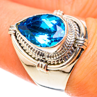 Swiss Blue Topaz Rings handcrafted by Ana Silver Co - RING124027