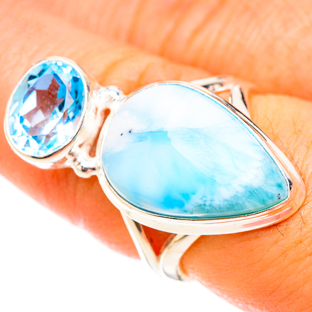 Larimar Rings handcrafted by Ana Silver Co - RING124028