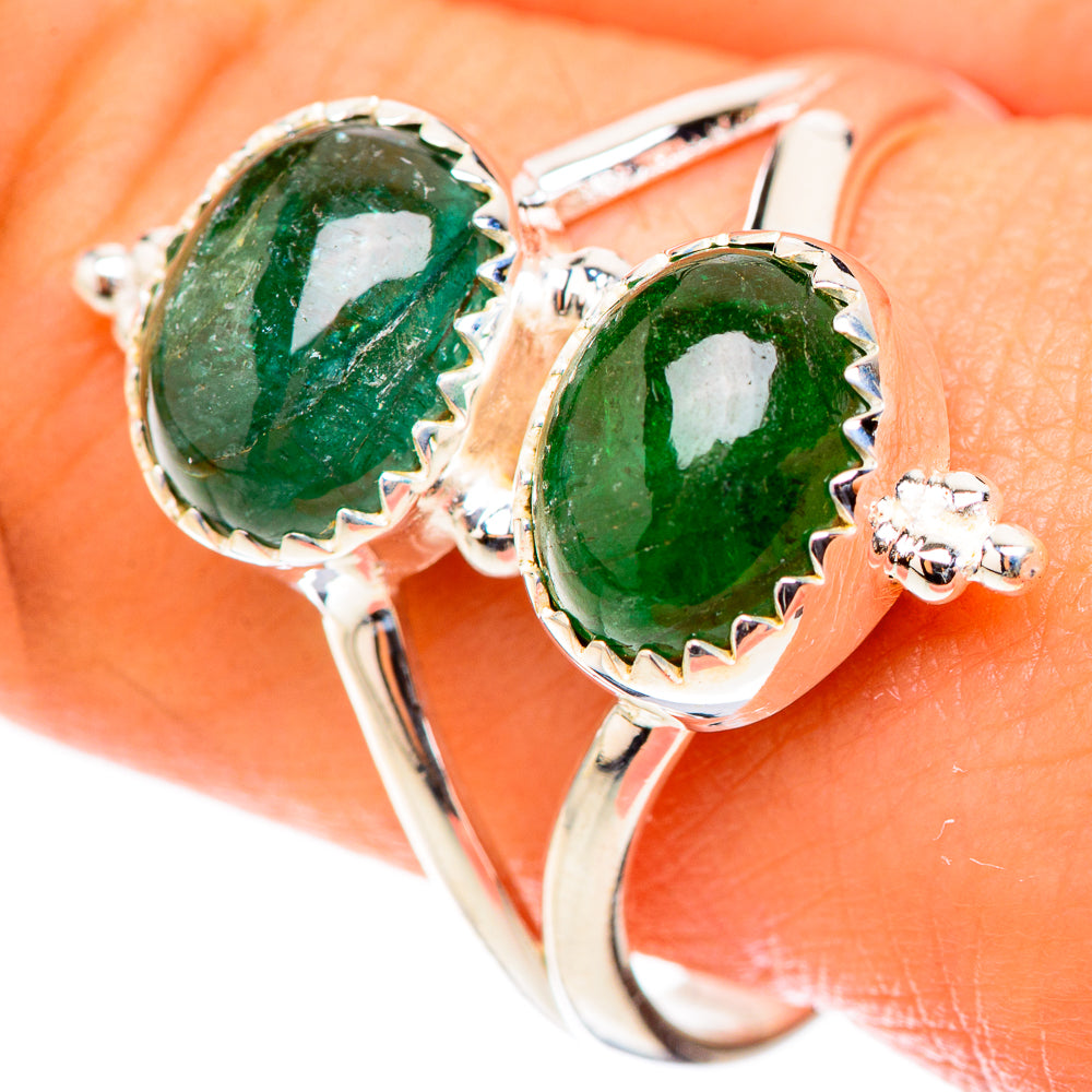 Green Tourmaline Rings handcrafted by Ana Silver Co - RING124034