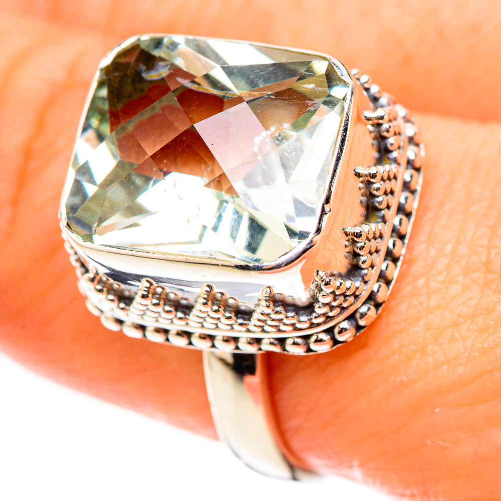 Green Amethyst Rings handcrafted by Ana Silver Co - RING124037
