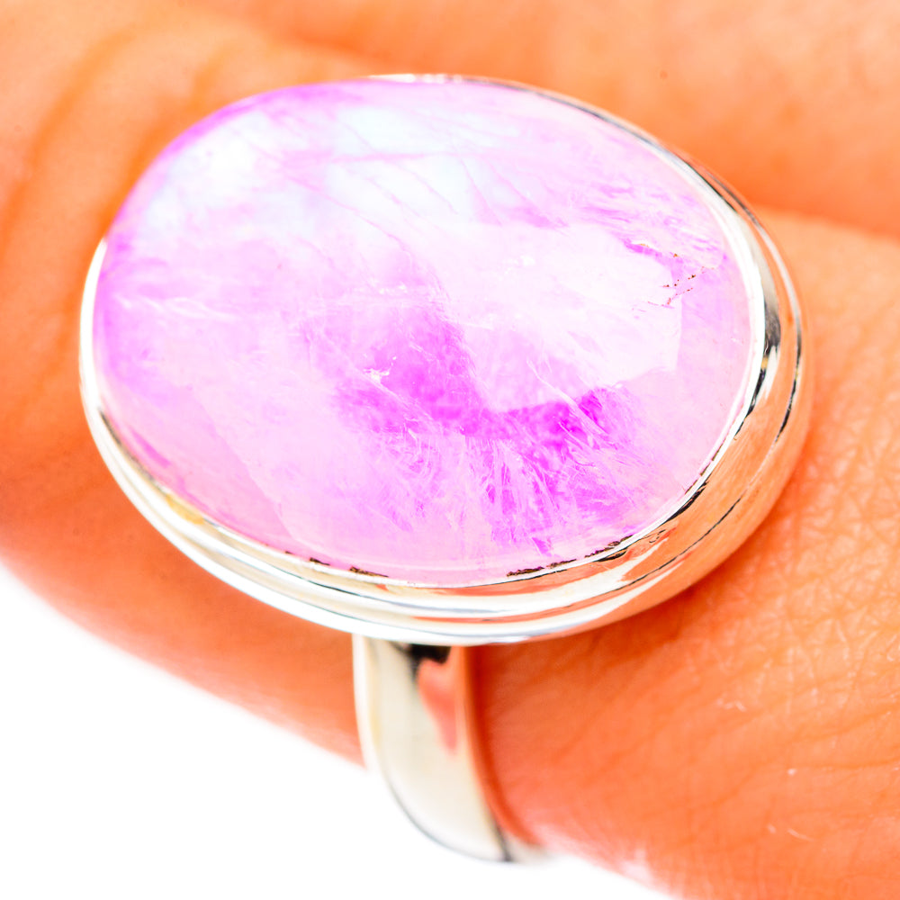 Pink Moonstone Rings handcrafted by Ana Silver Co - RING124040