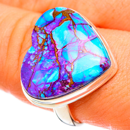 Purple Copper Composite Turquoise Rings handcrafted by Ana Silver Co - RING124045