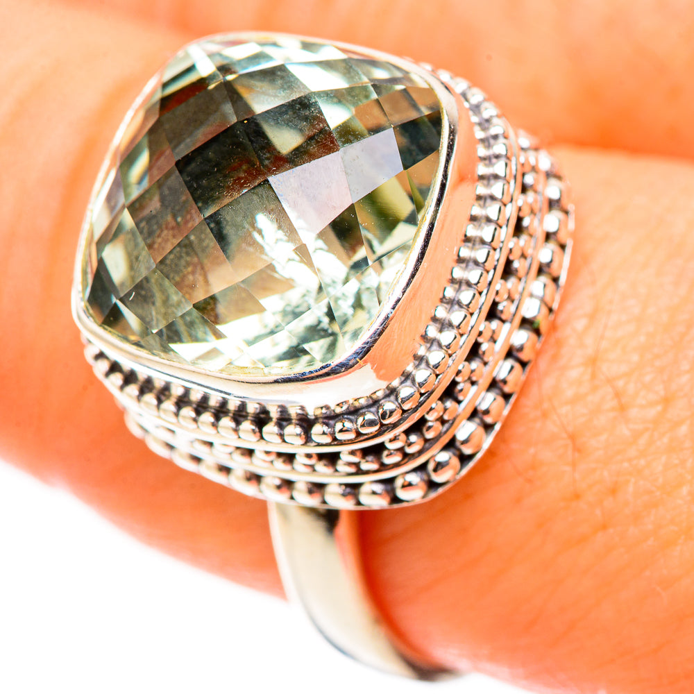 Green Amethyst Rings handcrafted by Ana Silver Co - RING124059
