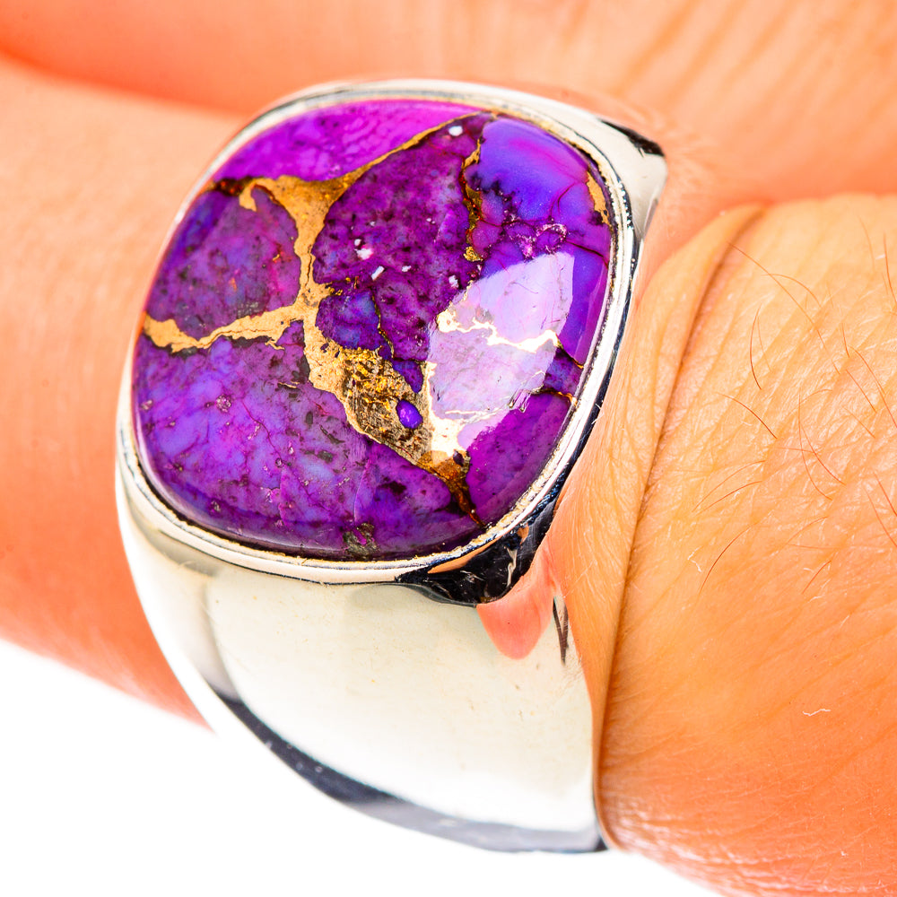 Purple Copper Composite Turquoise Rings handcrafted by Ana Silver Co - RING124062