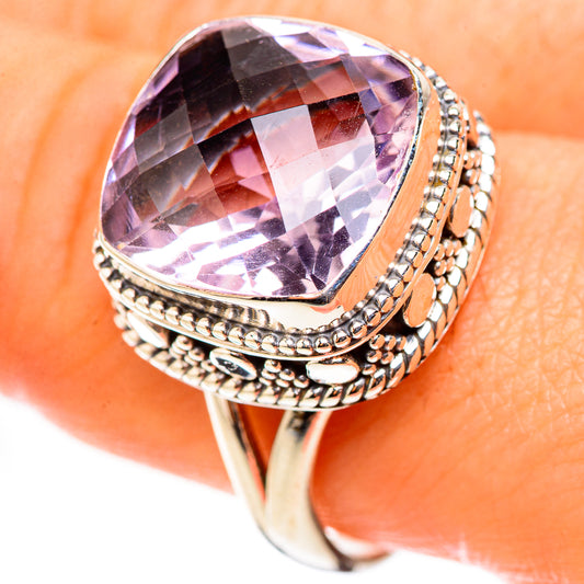 Pink Amethyst Rings handcrafted by Ana Silver Co - RING124065