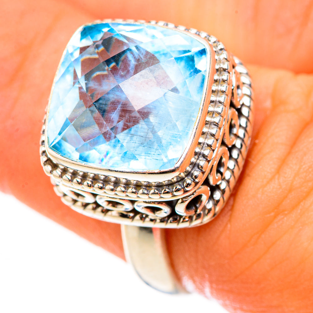 Swiss Blue Topaz Rings handcrafted by Ana Silver Co - RING124076