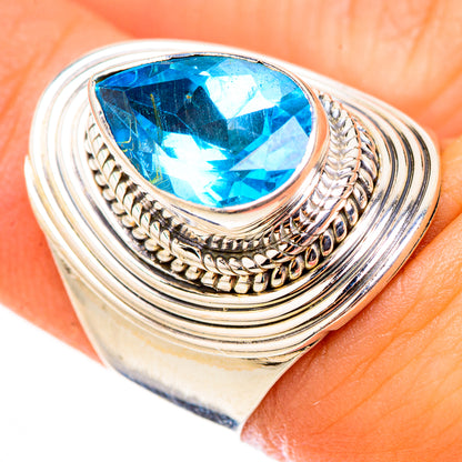 Swiss Blue Topaz Rings handcrafted by Ana Silver Co - RING124077