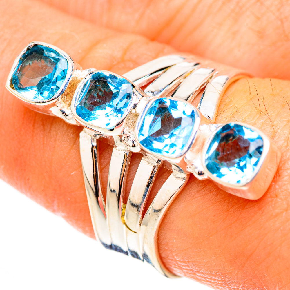 Swiss Blue Topaz Rings handcrafted by Ana Silver Co - RING124078
