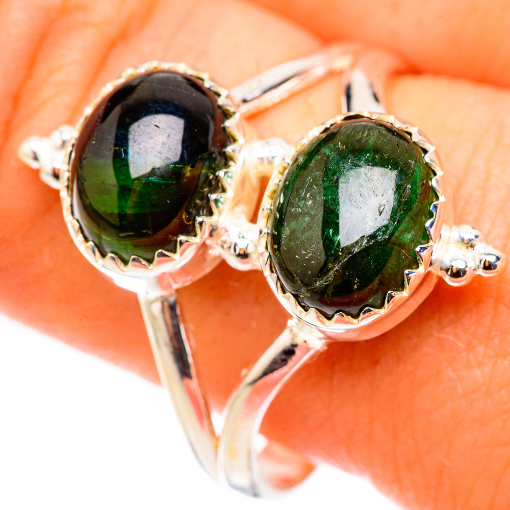 Green Tourmaline Rings handcrafted by Ana Silver Co - RING124079