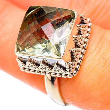 Green Amethyst Rings handcrafted by Ana Silver Co - RING124080