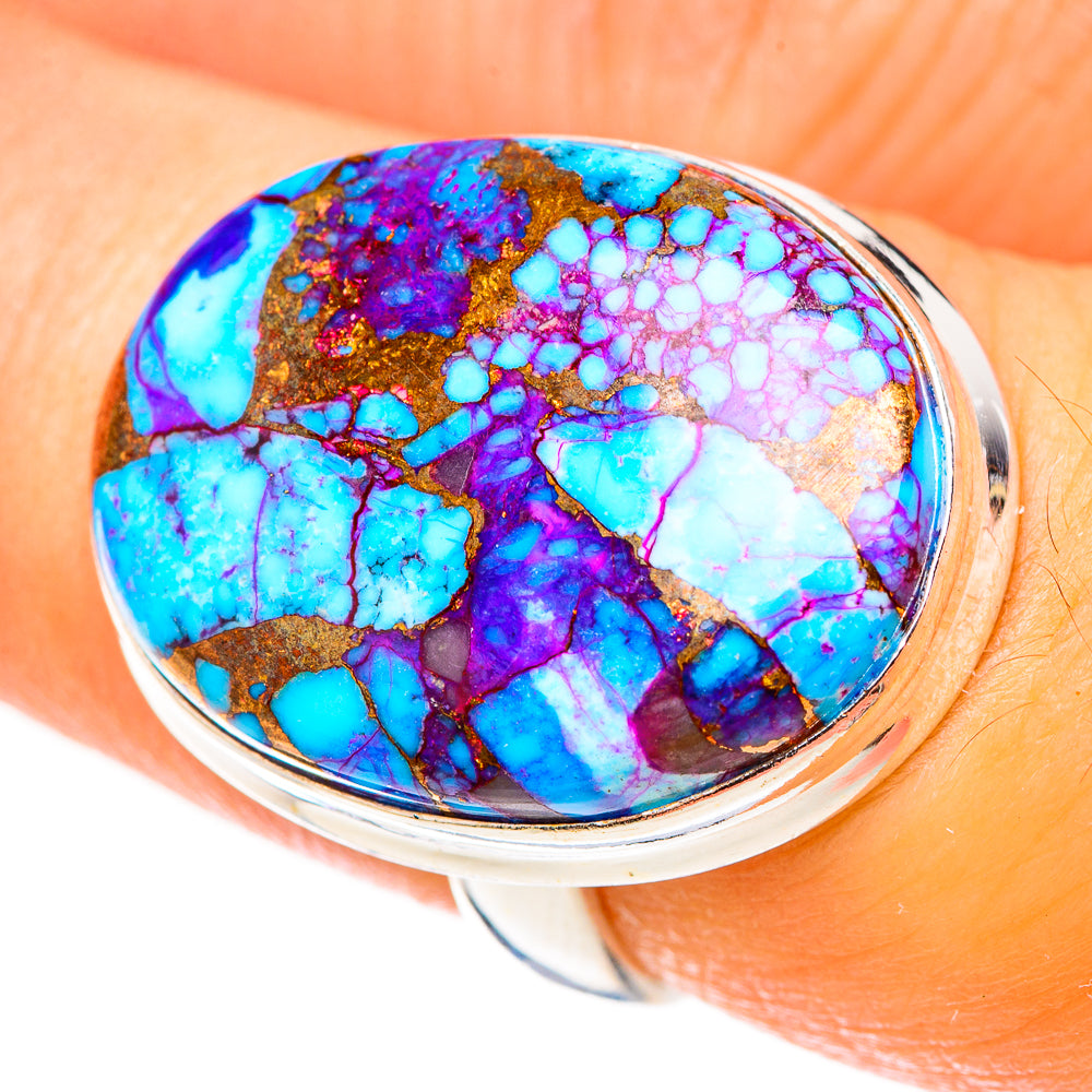 Purple Copper Composite Turquoise Rings handcrafted by Ana Silver Co - RING124083