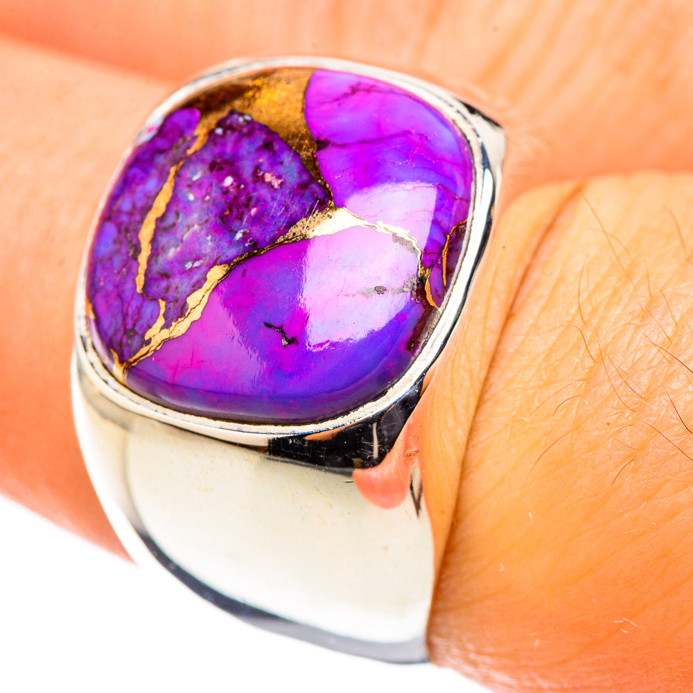 Purple Copper Composite Turquoise Rings handcrafted by Ana Silver Co - RING124085