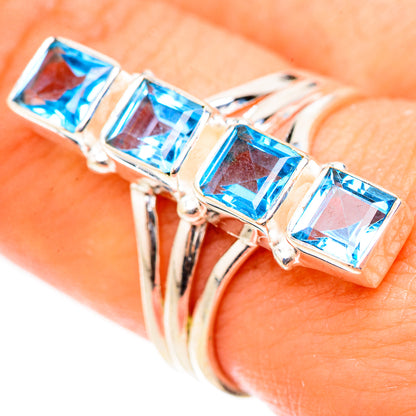 Swiss Blue Topaz Rings handcrafted by Ana Silver Co - RING124089