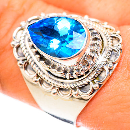 Swiss Blue Topaz Rings handcrafted by Ana Silver Co - RING124091