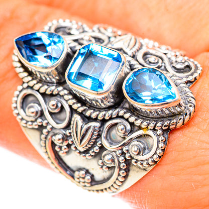 Swiss Blue Topaz Rings handcrafted by Ana Silver Co - RING124093