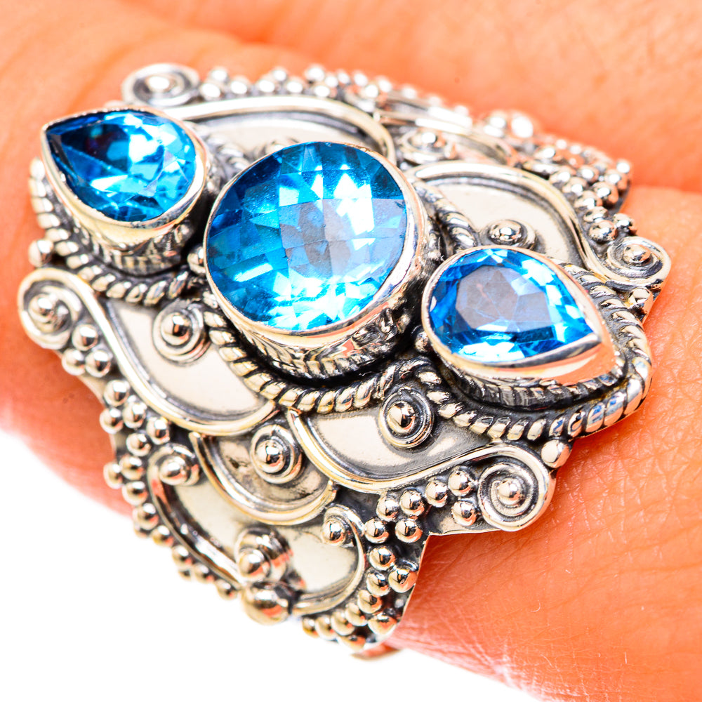 Swiss Blue Topaz Rings handcrafted by Ana Silver Co - RING124100