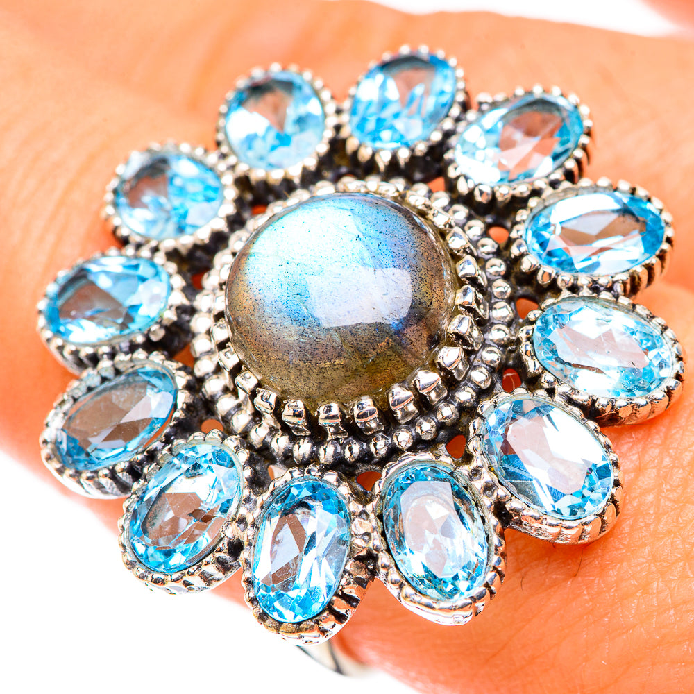 Labradorite Rings handcrafted by Ana Silver Co - RING124101