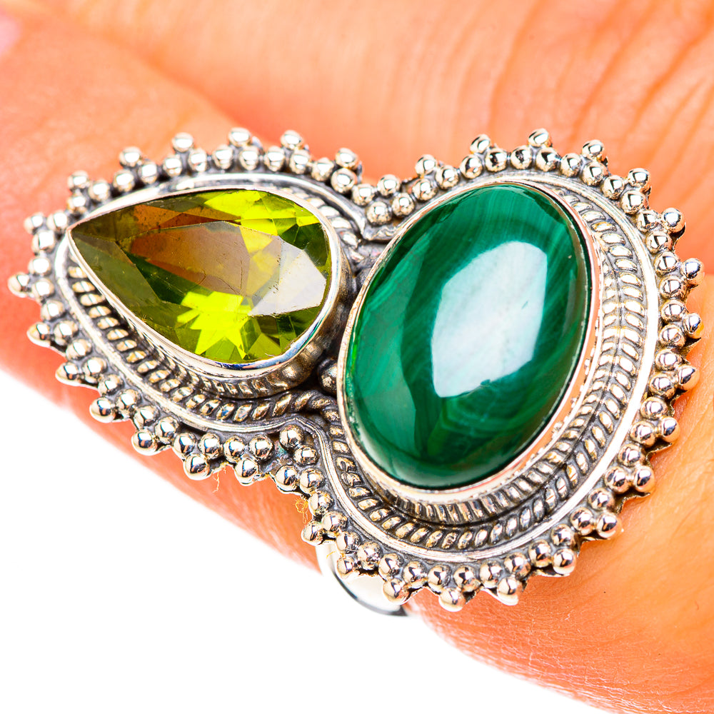 Malachite Rings handcrafted by Ana Silver Co - RING124103