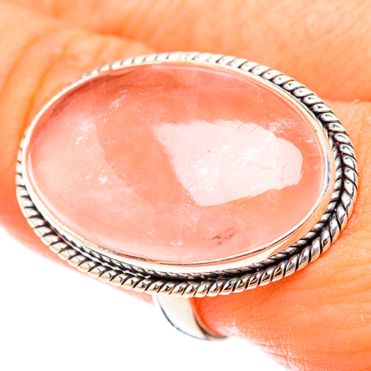 Rose Quartz Rings handcrafted by Ana Silver Co - RING124104