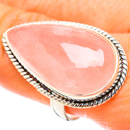 Rose Quartz Rings handcrafted by Ana Silver Co - RING124105