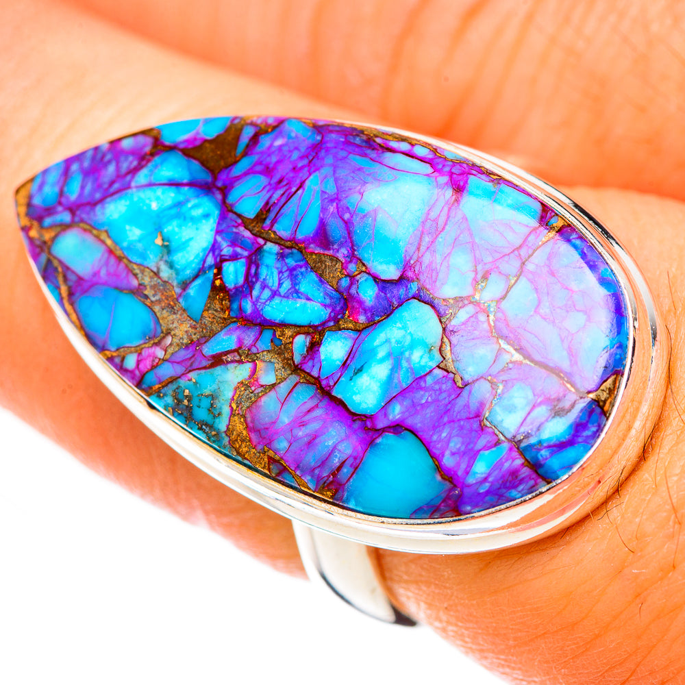 Purple Copper Composite Turquoise Rings handcrafted by Ana Silver Co - RING124110