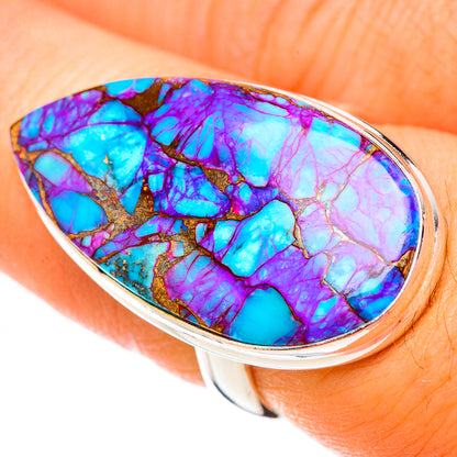 Purple Copper Composite Turquoise Rings handcrafted by Ana Silver Co - RING124110