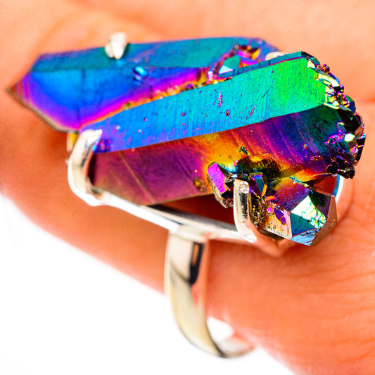 Titanium Sunshine Druzy Rings handcrafted by Ana Silver Co - RING124113