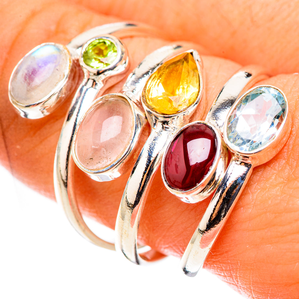 Rose Quartz Rings handcrafted by Ana Silver Co - RING124115
