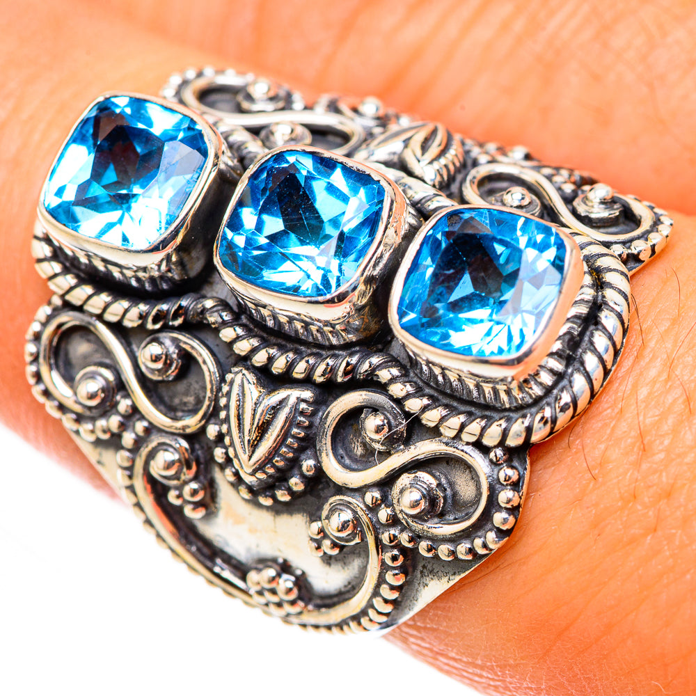 Swiss Blue Topaz Rings handcrafted by Ana Silver Co - RING124126