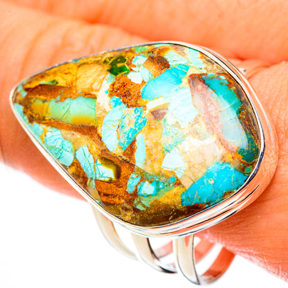 Blue Copper Composite Turquoise Rings handcrafted by Ana Silver Co - RING124128