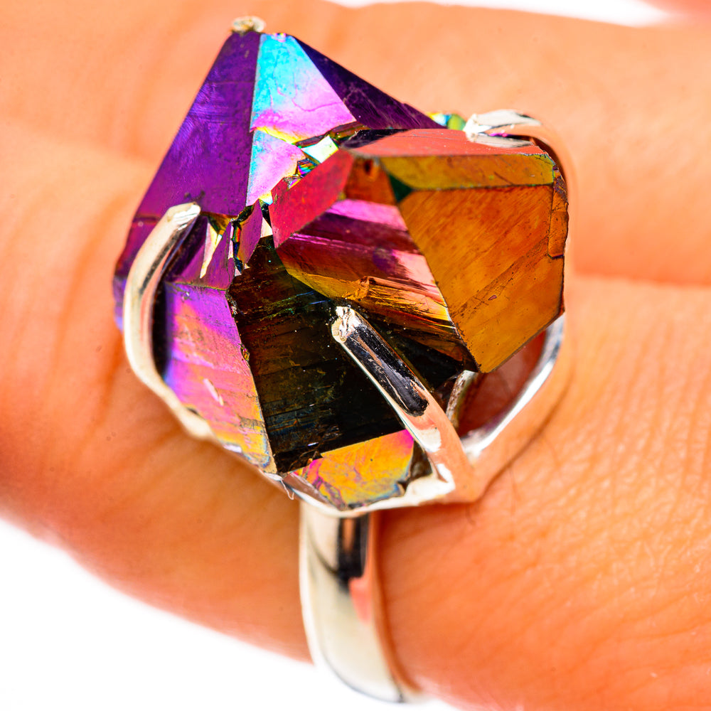 Titanium Sunshine Druzy Rings handcrafted by Ana Silver Co - RING124138