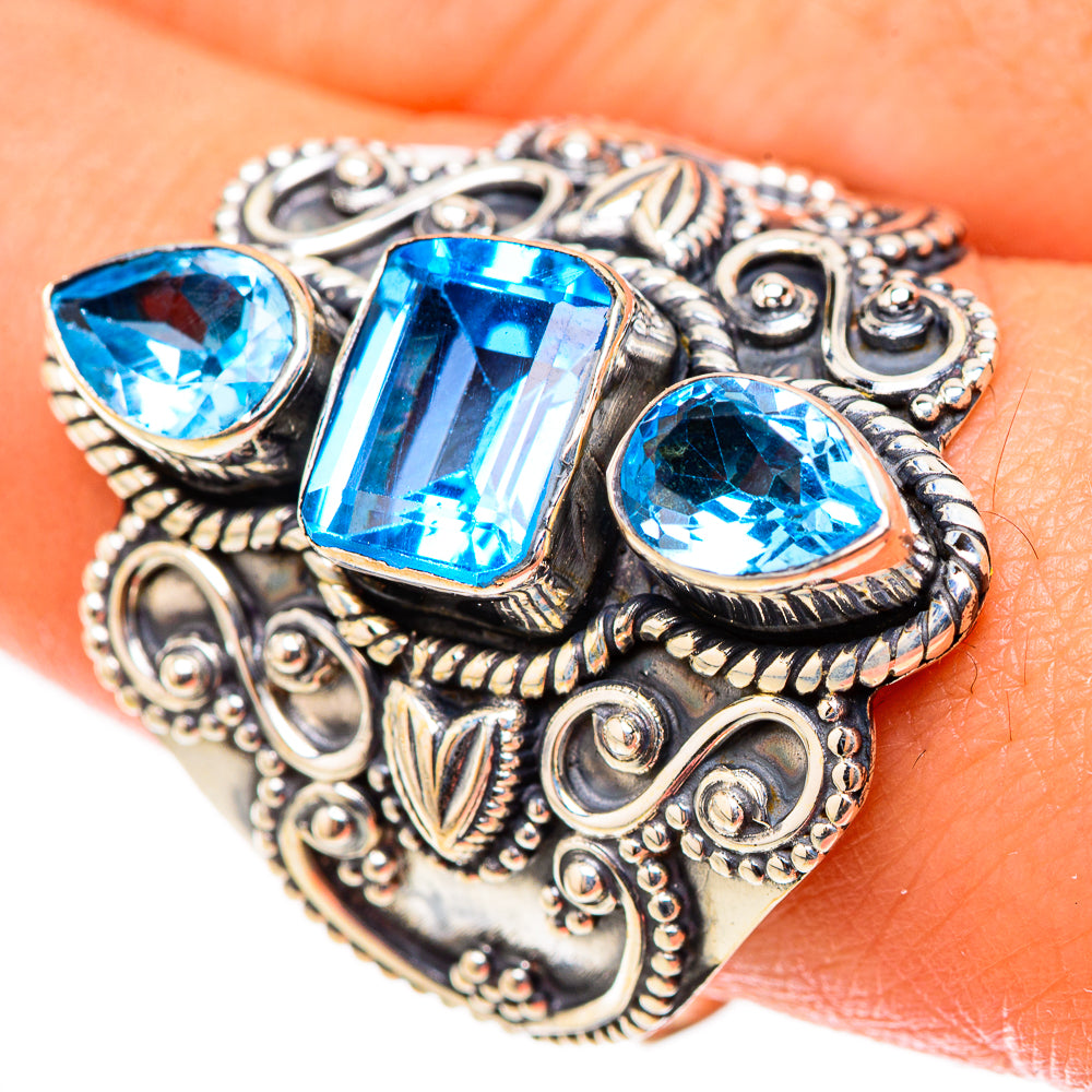 Swiss Blue Topaz Rings handcrafted by Ana Silver Co - RING124146