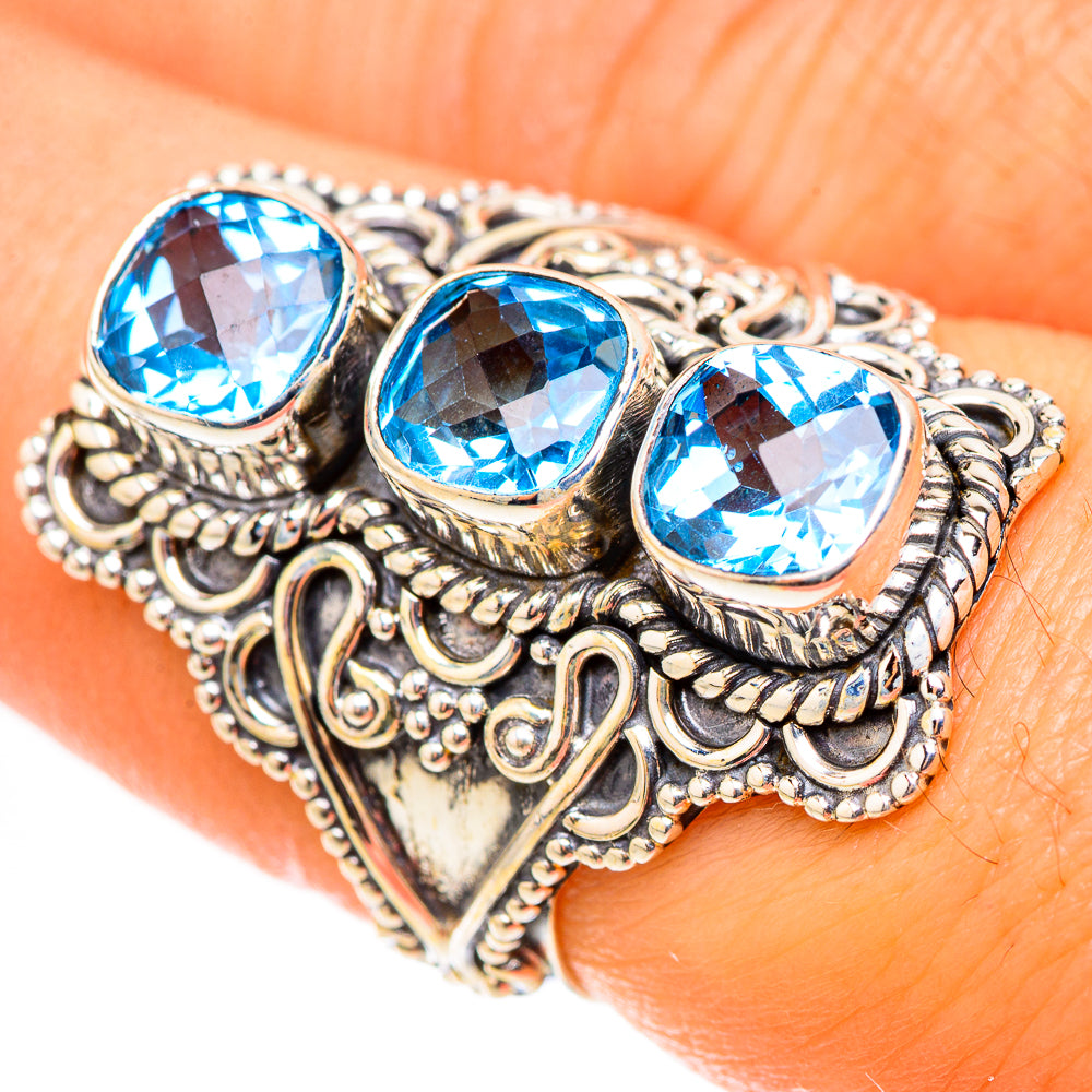 Swiss Blue Topaz Rings handcrafted by Ana Silver Co - RING124148