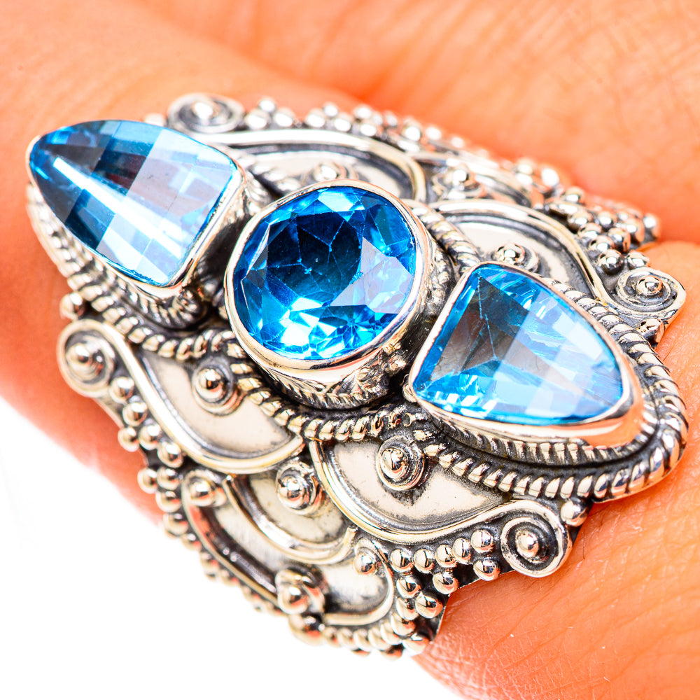 Swiss Blue Topaz Rings handcrafted by Ana Silver Co - RING124153
