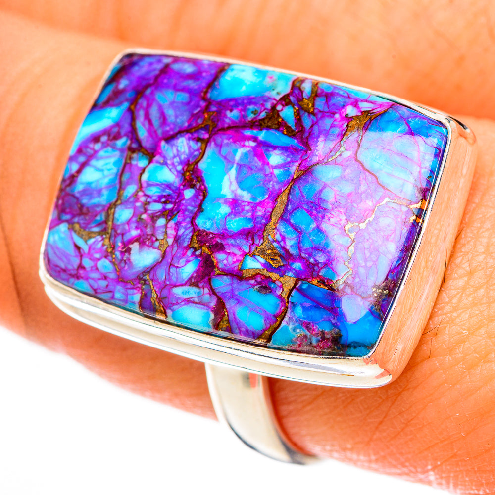 Purple Copper Composite Turquoise Rings handcrafted by Ana Silver Co - RING124158