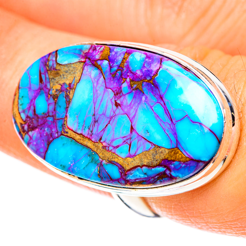 Purple Copper Composite Turquoise Rings handcrafted by Ana Silver Co - RING124160