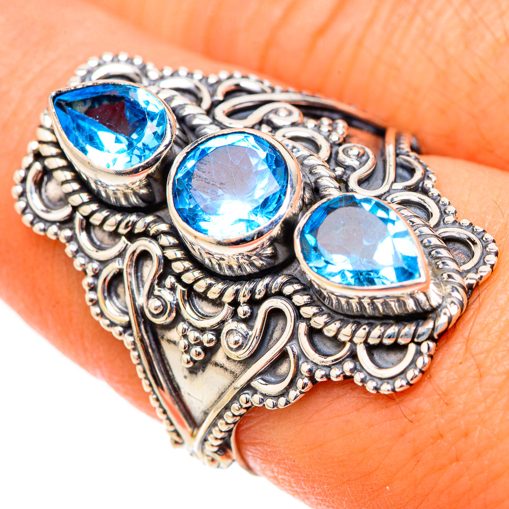 Swiss Blue Topaz Rings handcrafted by Ana Silver Co - RING124172