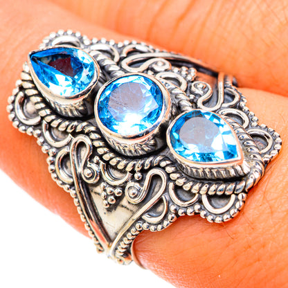 Swiss Blue Topaz Rings handcrafted by Ana Silver Co - RING124172