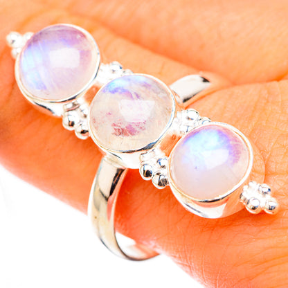 Rainbow Moonstone Rings handcrafted by Ana Silver Co - RING124183